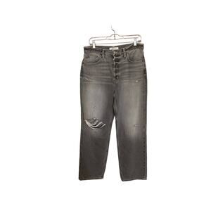 Etica New Women'sTyler Straight Grey High Waist Distressed Jeans Size 29 EUC